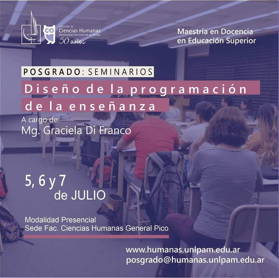 Diseño de la programación de cursos - Maestría en Docencia en Educación Superior